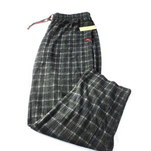 Tommy Bahama Men's Black Grey Plaid Soft Fleece Relax Lounge Sleeping Pants NWT